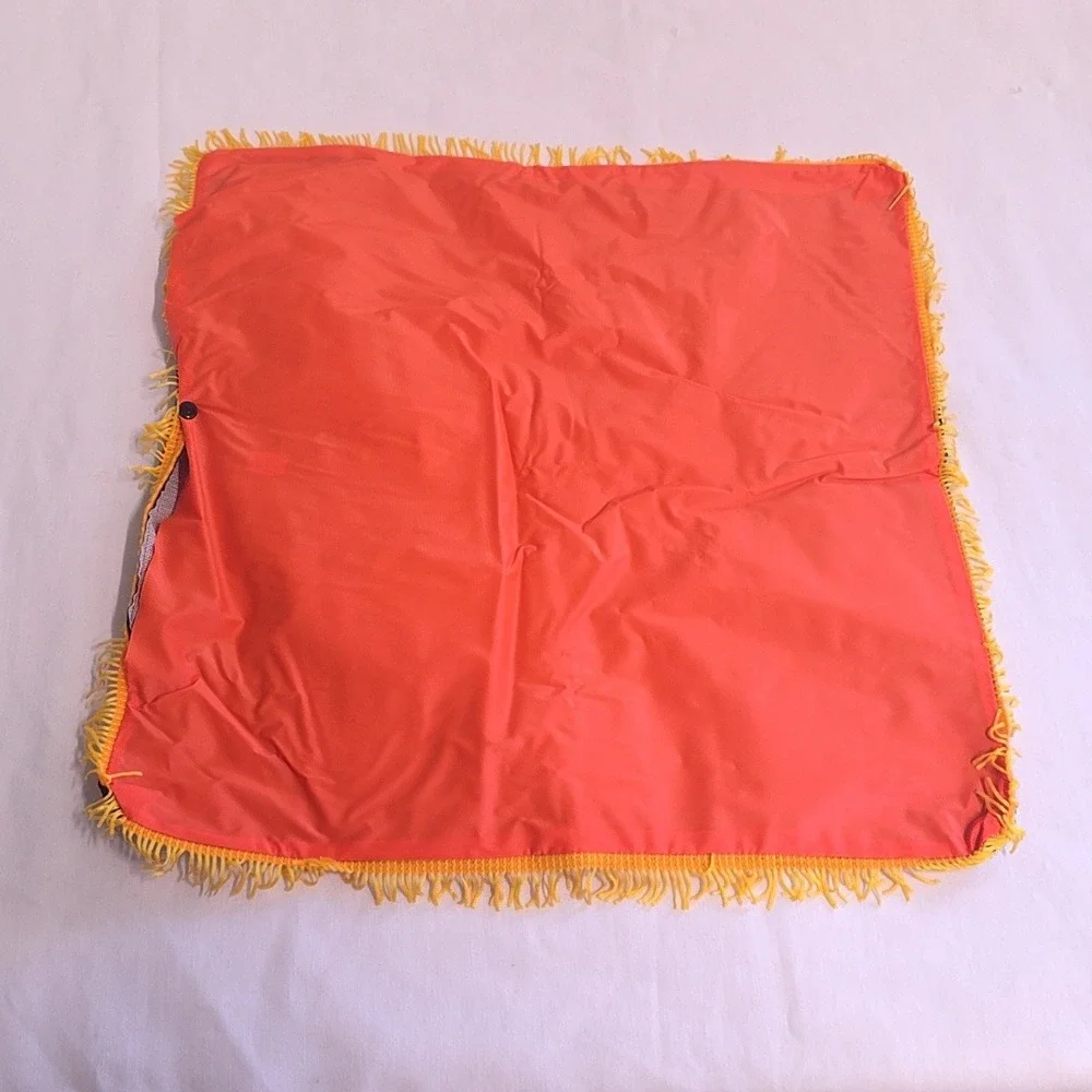 Busch Gardens Florida Souvenir Pillow Case Black Orange Velvet Fringe Tropical